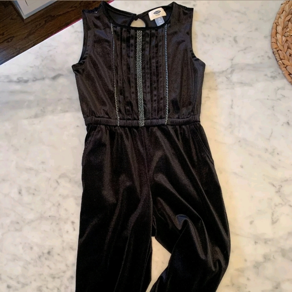 Velvet Black and Silver Sleeveless Jumpsuit 4/50